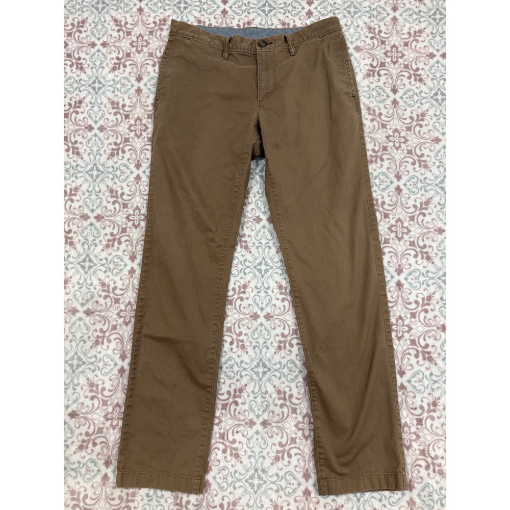 Wallin & Bros Mens Brown Slim Straight Chino Pants 32x32 Cotton Stretch Trousers
